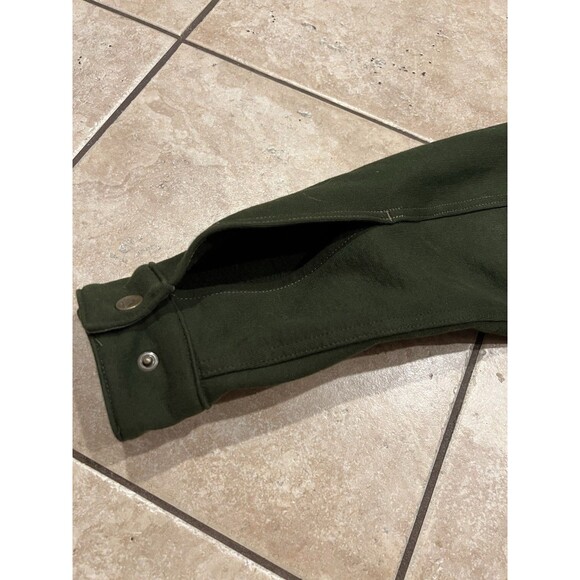 American Giant Jacket Womens L Green Fleece Trucker Full Zip Made In USA Cotton - Picture 8 of 11